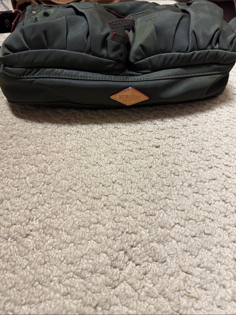 MZ Wallace Olive Green Nylon Crossbody with Rose Gold Hardware - Picture 4 of 4